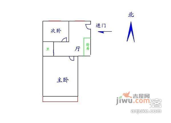 彭顺小区1室1厅1卫45㎡户型图