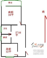 平保小区2室1厅1卫66㎡户型图