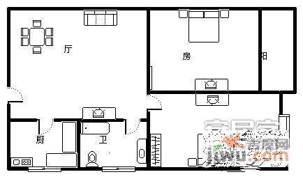 三泉公寓2室1厅1卫95㎡户型图