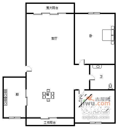 亿润苑2室2厅2卫116㎡户型图