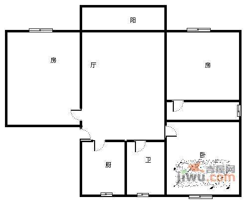 建峰大楼3室1厅1卫户型图