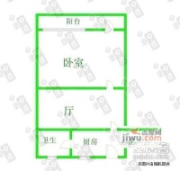 幸福公寓1室1厅1卫47㎡户型图