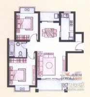 绿洲雅宾利花园2室2厅1卫98㎡户型图