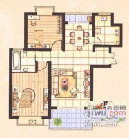 大上海紫禁城2室2厅1卫102㎡户型图