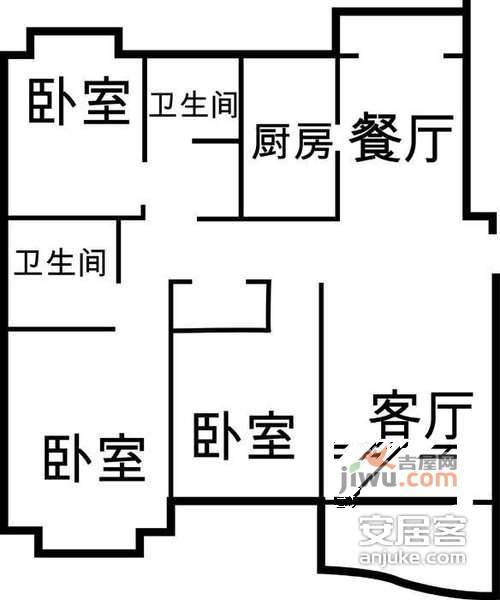 振和公寓3室2厅2卫户型图