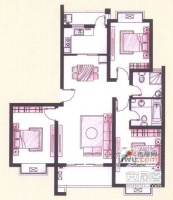新柳公寓3室2厅2卫136㎡户型图