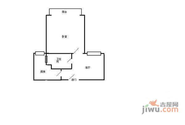 泛欧现代大厦2室2厅1卫114㎡户型图