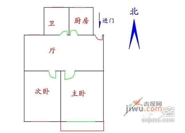 绿苑小区2室1厅1卫户型图