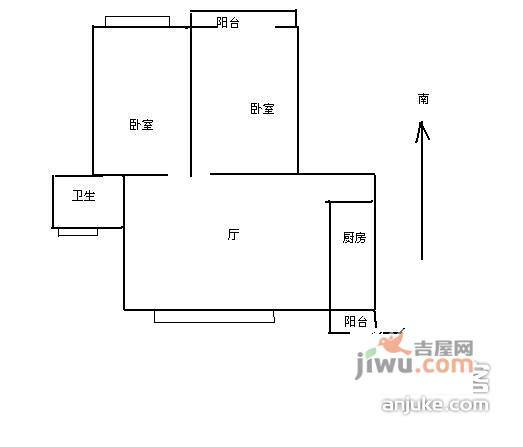 绿苑小区2室1厅1卫户型图