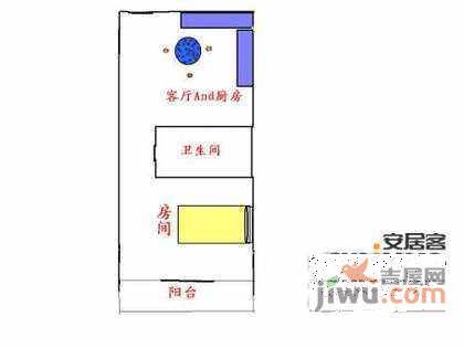 北海新苑1室1厅1卫49㎡户型图