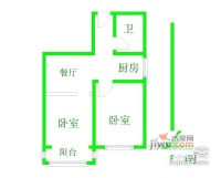 延新小区2室1厅1卫60㎡户型图