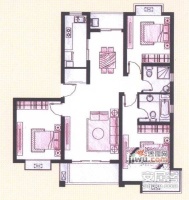 紫薇阁3室2厅2卫144㎡户型图