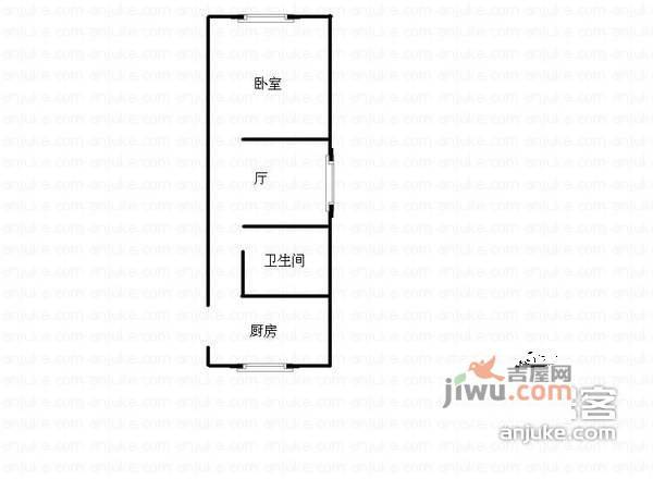 八方花苑1室1厅1卫65㎡户型图