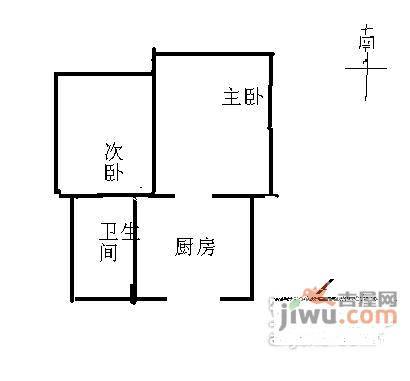 陆丰苑小区2室1厅1卫62㎡户型图