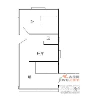 西藏北路小区2室1厅1卫55㎡户型图