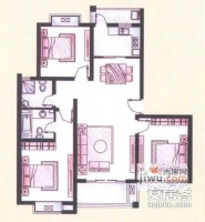 上环公寓3室2厅2卫110㎡户型图