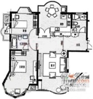 新红厦公寓2室2厅2卫116㎡户型图