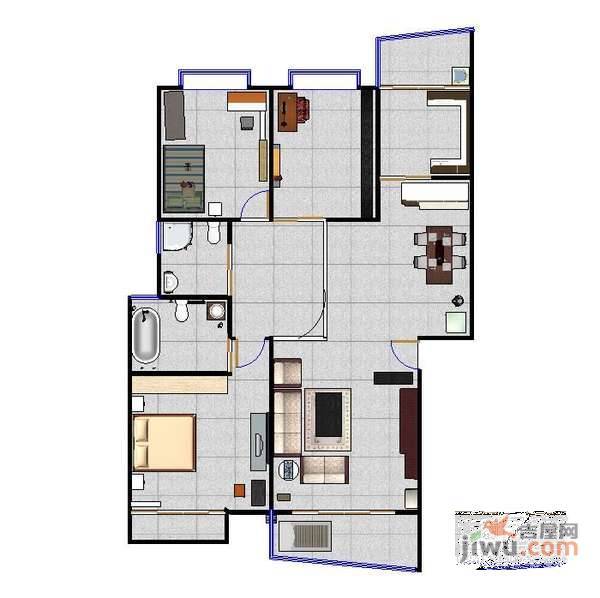 博园大楼2室2厅2卫116㎡户型图