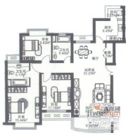 广兴公寓3室2厅2卫151㎡户型图