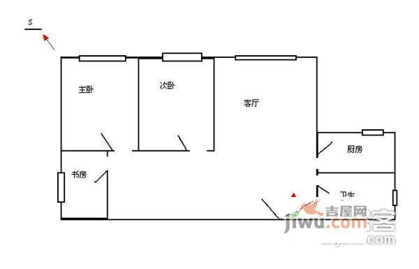 长征大厦3室1厅1卫118㎡户型图