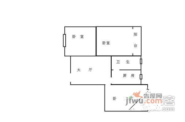 长征大厦3室1厅1卫118㎡户型图