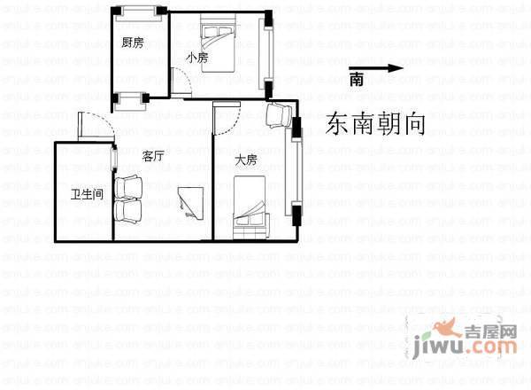 聚龙大厦2室2厅1卫115㎡户型图