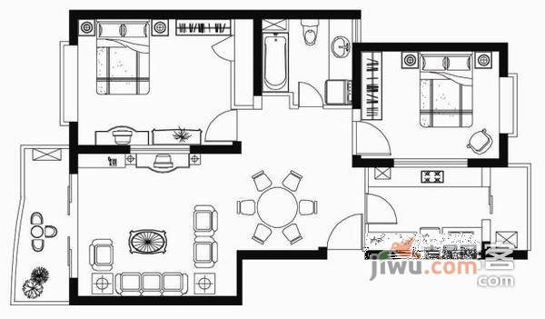 聚龙大厦3室2厅2卫130㎡户型图