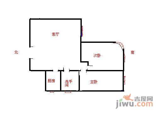 嘉里不夜城2室1厅1卫91㎡户型图