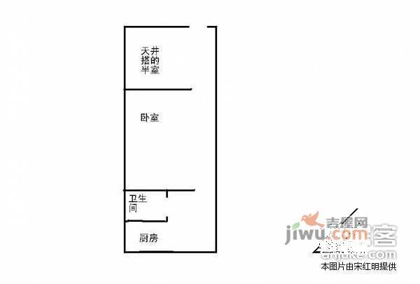 博苑公寓1室1厅1卫45㎡户型图