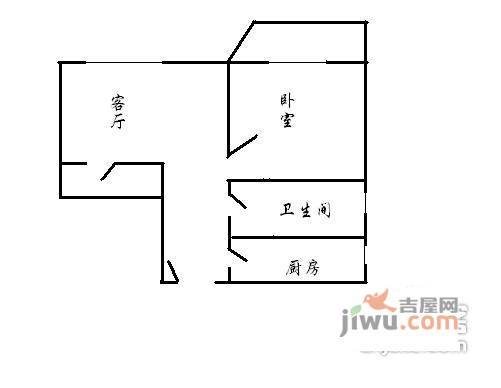 精文城上城1室1厅1卫71㎡户型图