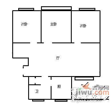 锦佳苑3室2厅1卫125㎡户型图