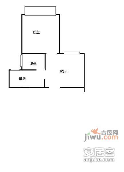 锦佳苑1室1厅1卫52㎡户型图