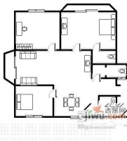 灵广花园3室2厅2卫126㎡户型图