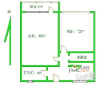 双阳一村2室0厅1卫52㎡户型图