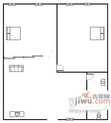 银杨大厦2室1厅1卫110㎡户型图