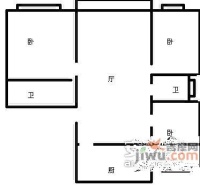 文化花园清华苑3室2厅2卫160㎡户型图