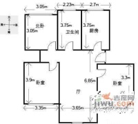 新江湾城时代花园3室2厅2卫126㎡户型图