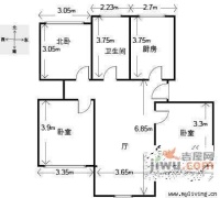 新江湾城时代花园3室1厅1卫户型图