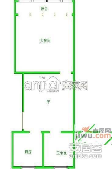 民星一村1室1厅1卫43㎡户型图