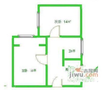 闸殷小区2室0厅1卫58㎡户型图