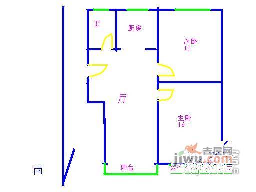 潘阳小区2室2厅1卫户型图