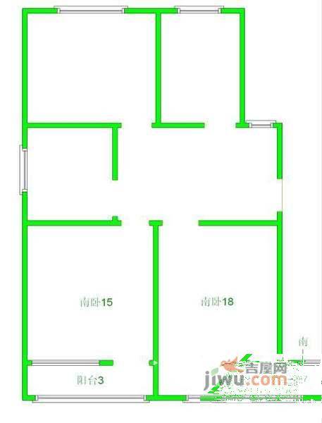 长海四村3室1厅1卫75㎡户型图