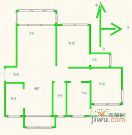 锦都玫瑰园3室2厅2卫户型图