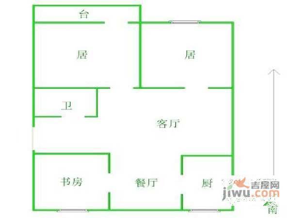 民星家园3室2厅1卫142㎡户型图