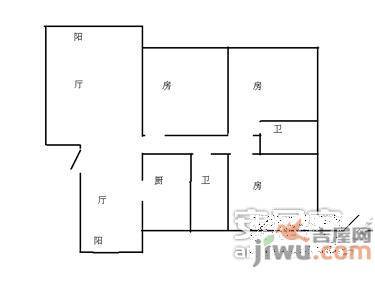 民星家园3室2厅2卫143㎡户型图