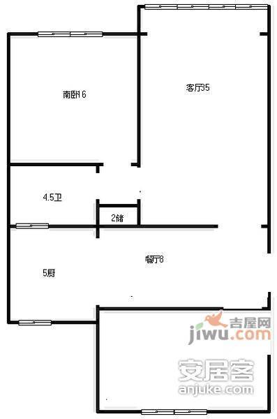 欣益绿苑2室2厅1卫87㎡户型图