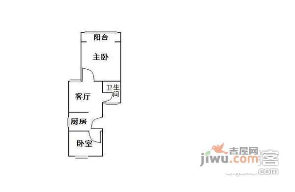 欣益绿苑2室1厅1卫户型图