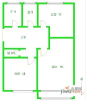 开鲁三村3室1厅1卫78㎡户型图