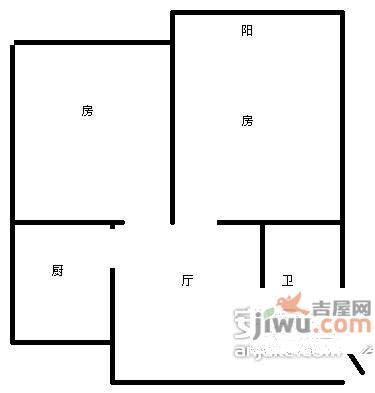 市光二村2室1厅1卫77㎡户型图