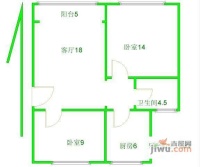 世和园2室1厅1卫81㎡户型图